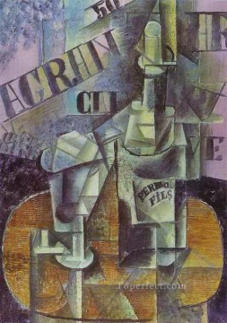  café - Botella de Pernod Mesa en un café cubistas de 1912